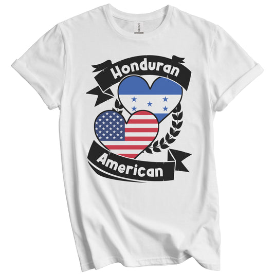 Honduran American Hearts USA Flag Honduras Flag T-Shirt