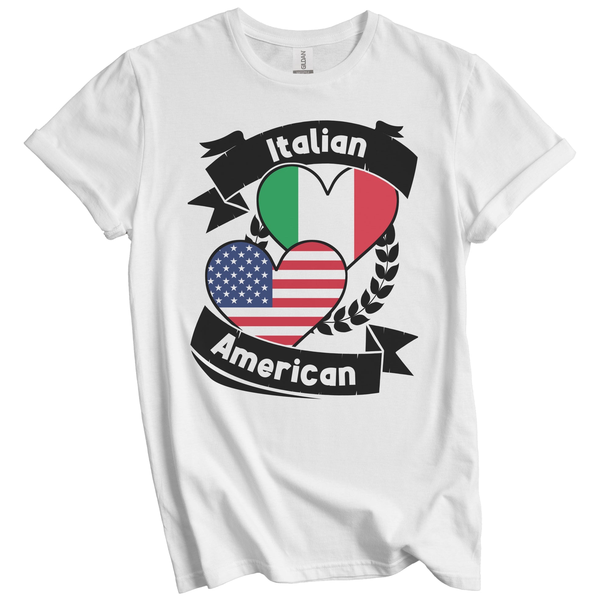 Italian American Hearts USA Flag Italy Flag T-Shirt