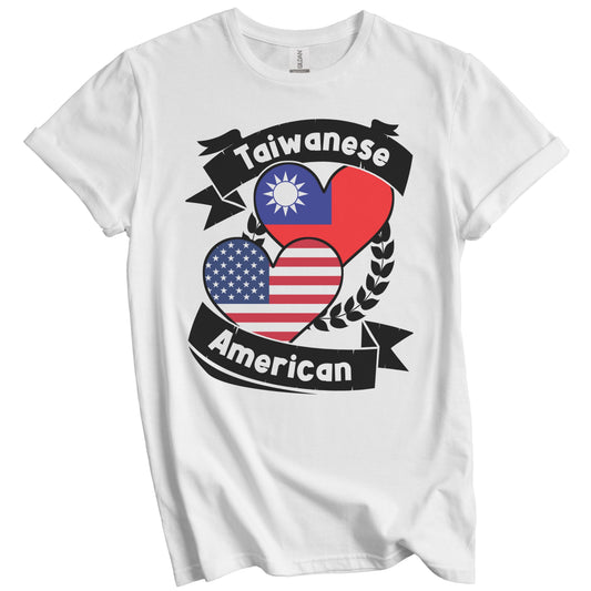 Taiwanese American Hearts USA Flag Taiwan Flag T-Shirt