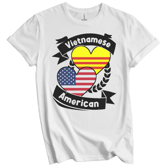 Vietnamese American Hearts USA Flag Vietnam Flag T-Shirt