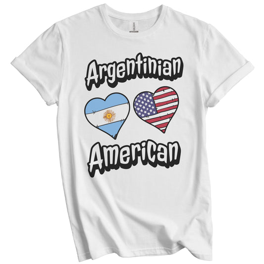 Argentinian American Flag Hearts Combo Argentina T-Shirt