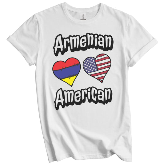 Armenian American Flag Hearts Combo Armenia T-Shirt