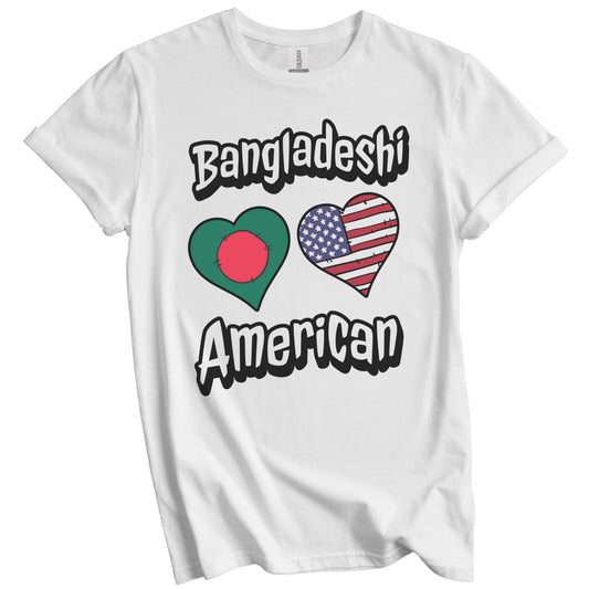Bangladeshi American Flag Hearts Combo Bangladesh T-Shirt