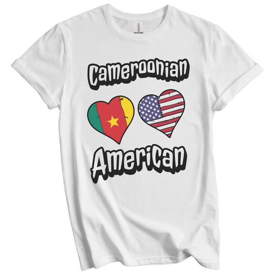 Cameroonian American Flag Hearts Combo Cameroon T-Shirt