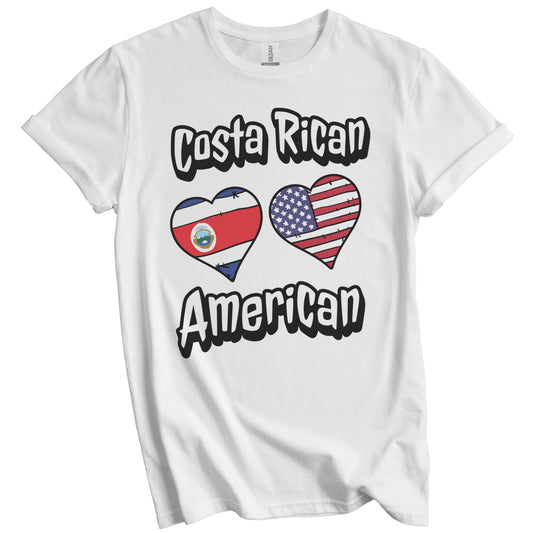 Costa Rican American Flag Hearts Combo Costa Rica T-Shirt