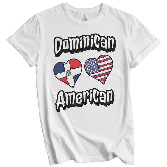 Dominican American Flag Hearts Combo Dominican Republic T-Shirt