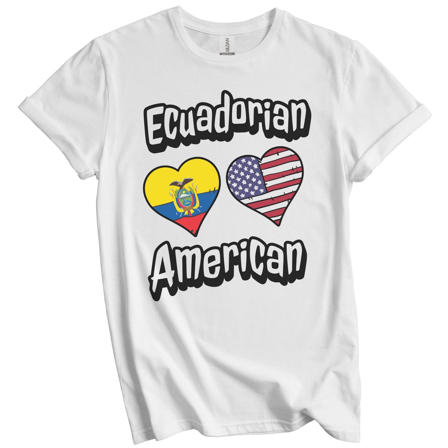 Ecuadorian American Flag Hearts Combo Ecuador T-Shirt