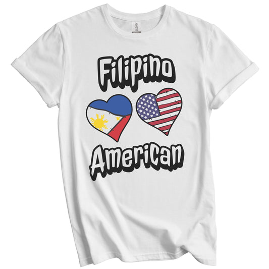 Filipino American Flag Hearts Combo Philippines T-Shirt