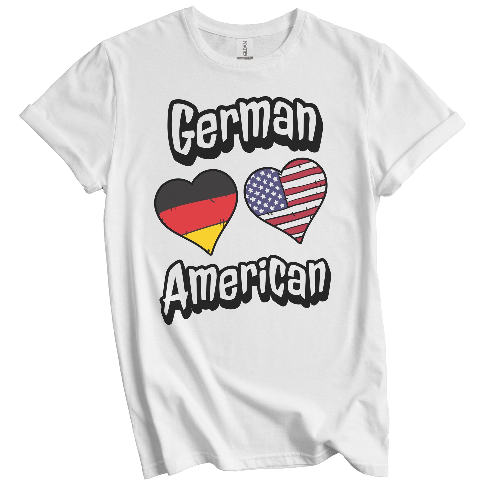 German American Flag Hearts Combo Germany T-Shirt