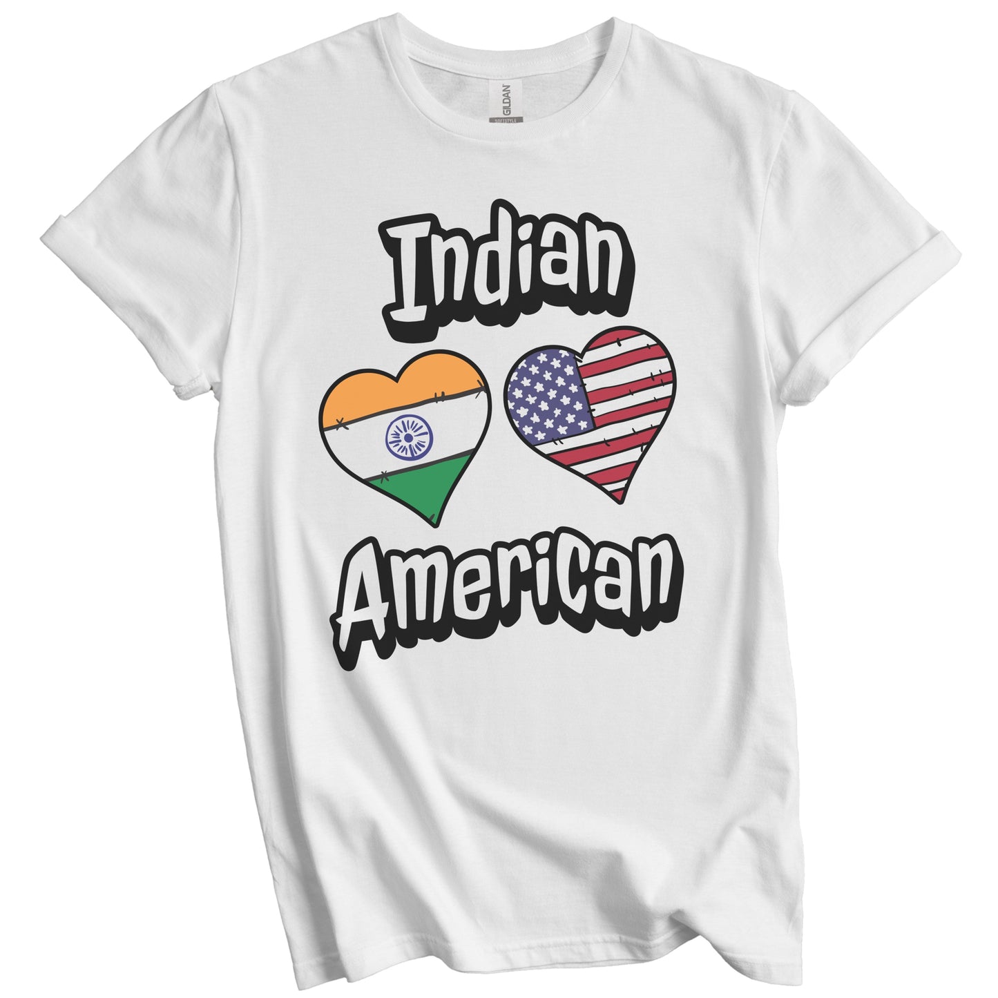 Indian American Flag Hearts Combo India T-Shirt