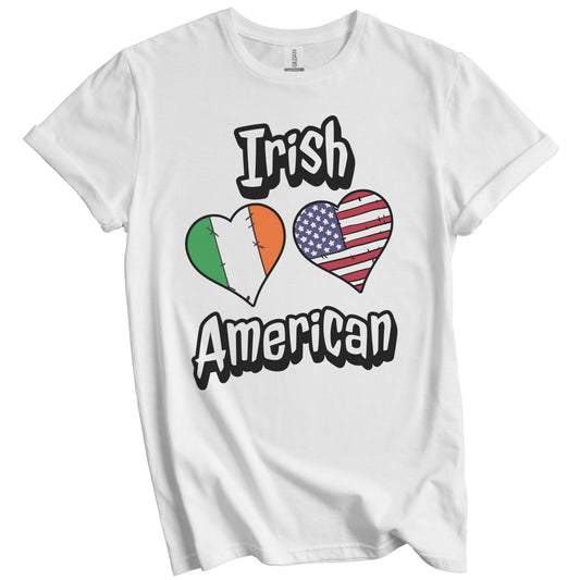 Irish American Flag Hearts Combo Ireland T-Shirt