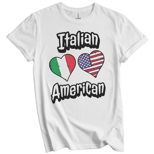 Italian American Flag Hearts Combo Italy T-Shirt