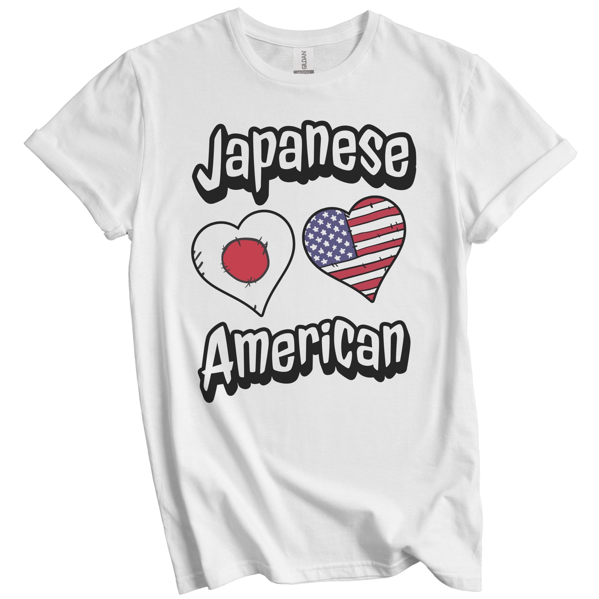 Japanese American Flag Hearts Combo Japan T-Shirt