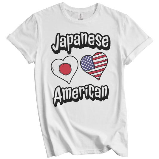 Japanese American Flag Hearts Combo Japan T-Shirt