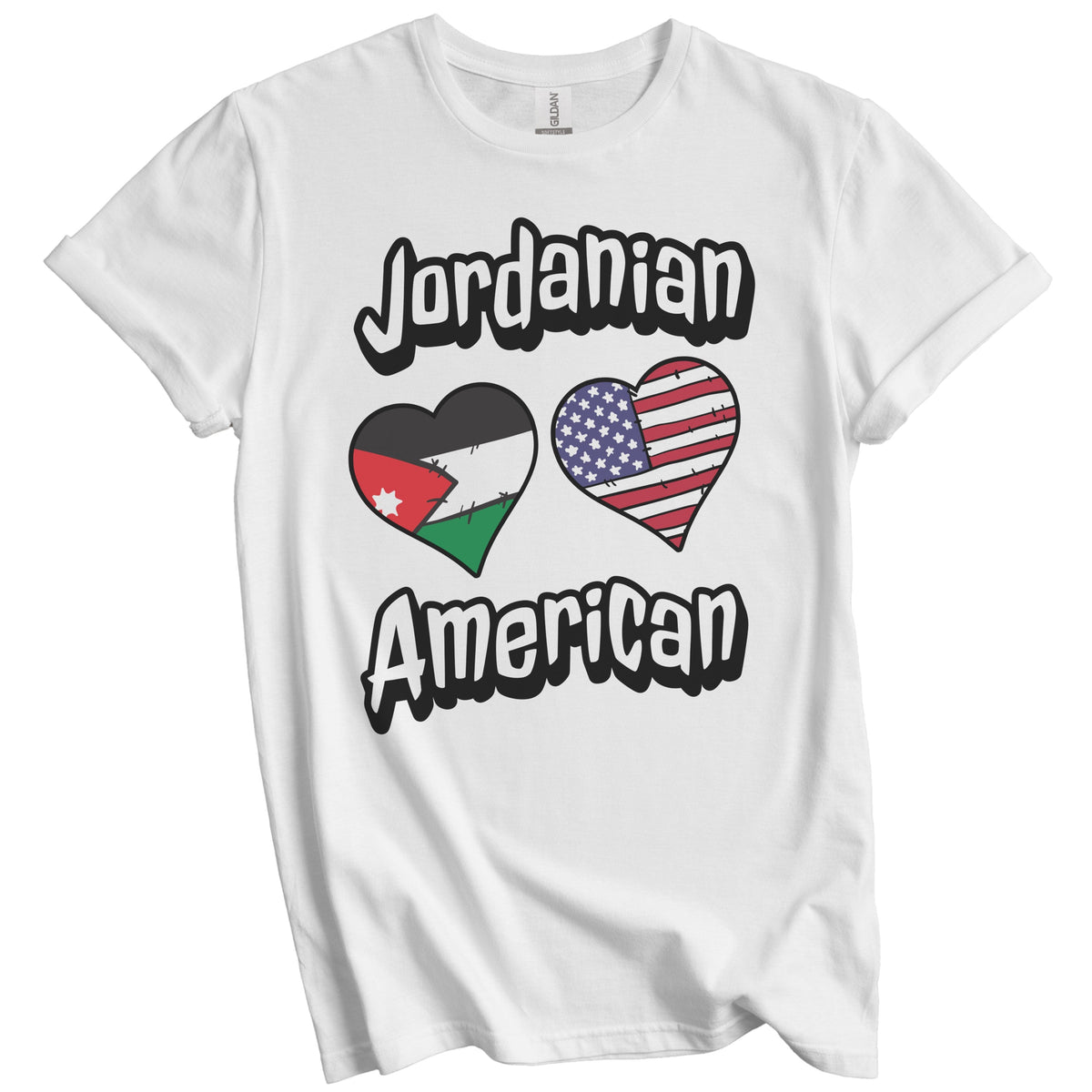 Jordanian American Flag Hearts Combo Jordan T-Shirt
