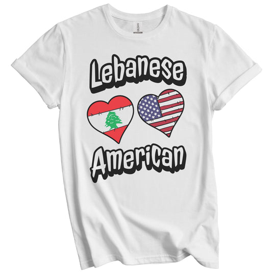 Lebanese American Flag Hearts Combo Lebanon T-Shirt