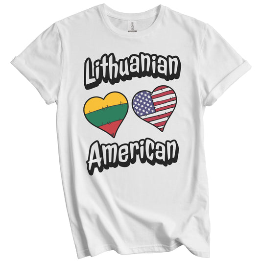 Lithuanian American Flag Hearts Combo Lithuania T-Shirt