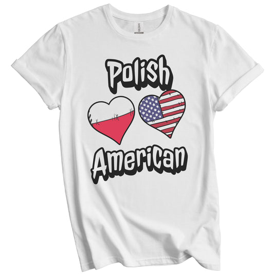 Polish American Flag Hearts Combo Poland T-Shirt