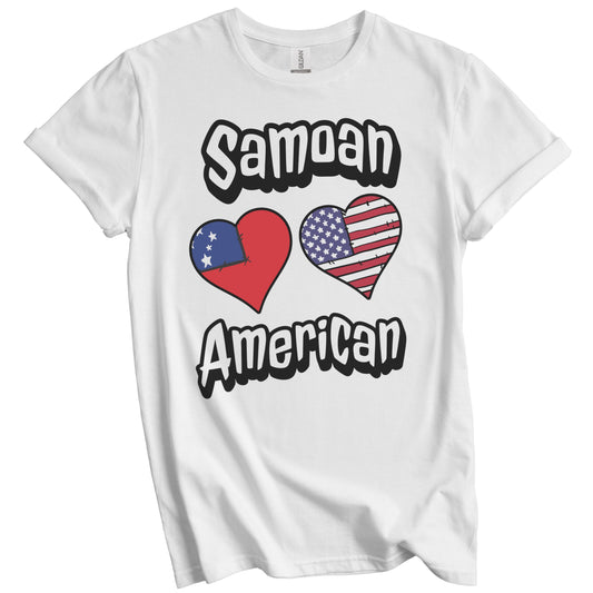 Samoan American Flag Hearts Combo Samoa T-Shirt