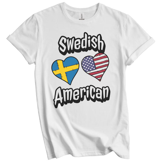 Swedish American Flag Hearts Combo Sweden T-Shirt
