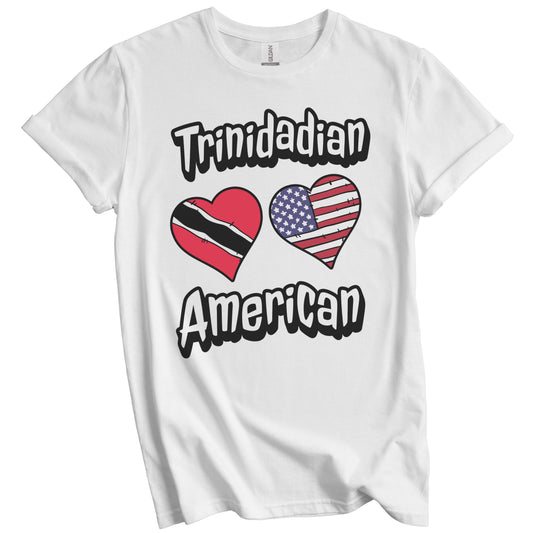 Trinidadian American Flag Hearts Combo Trinidad and Tobago T-Shirt