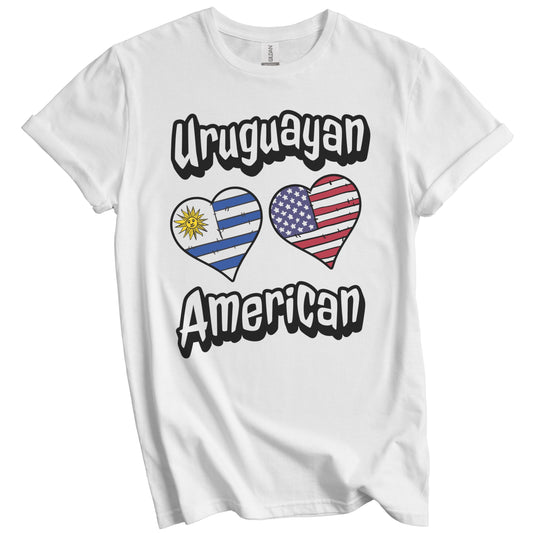 Uruguayan American Flag Hearts Combo Uruguay T-Shirt