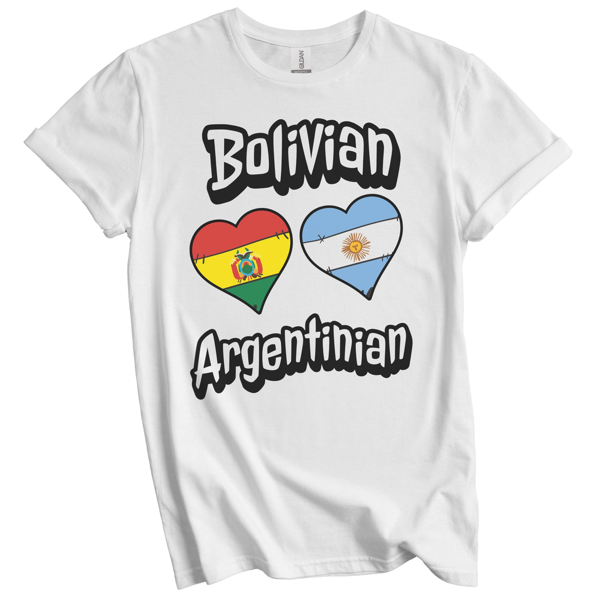 Bolivian Argentinian Flag Heart Combo Bolivia Argentina T-Shirt