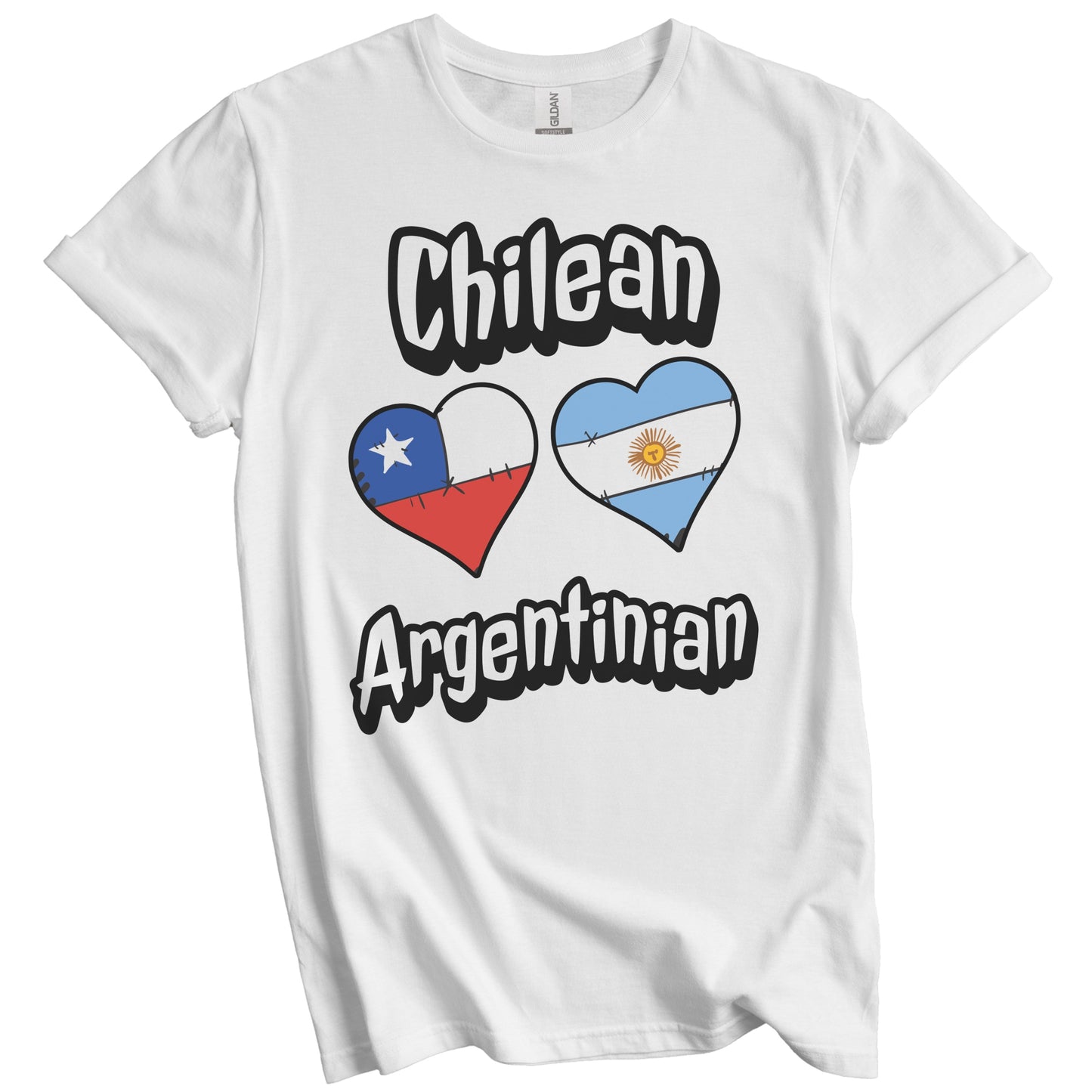 Chilean Argentinian Flag Heart Combo Chile Argentina T-Shirt