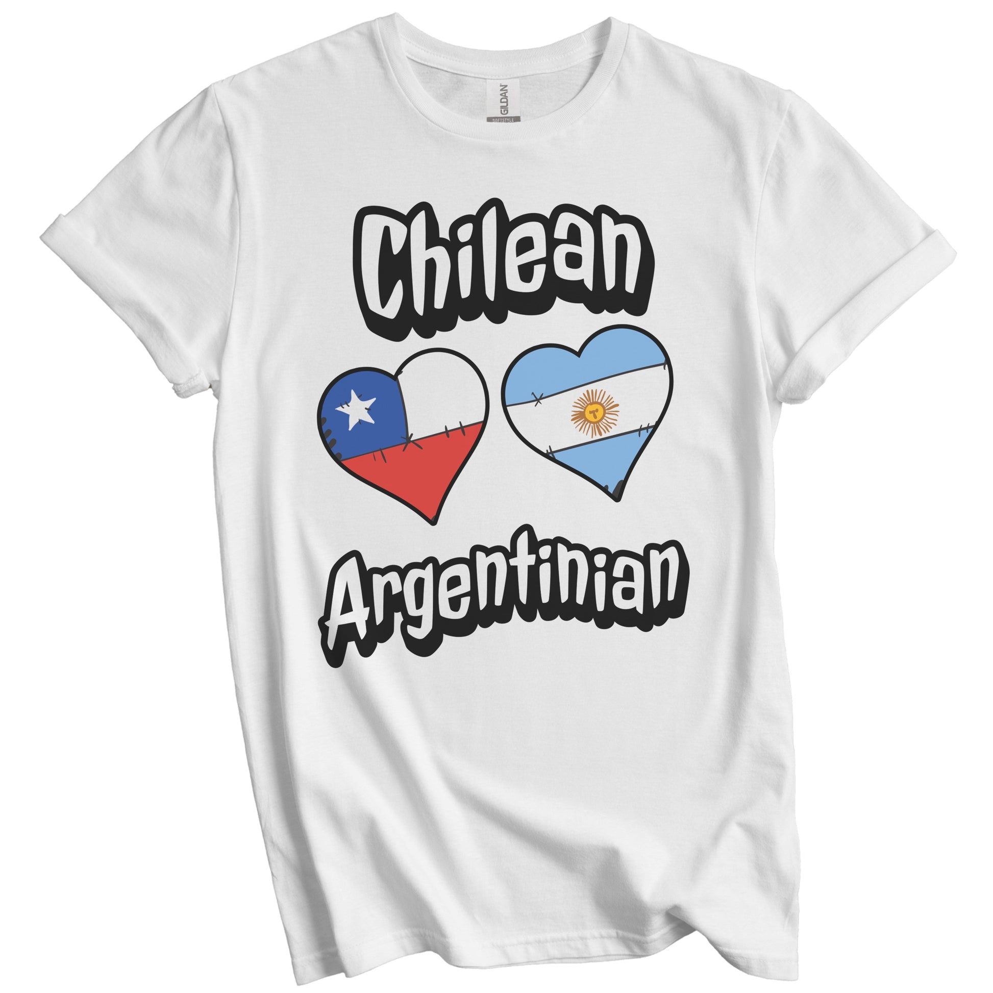 Chilean Argentinian Flag Heart Combo Chile Argentina T-Shirt