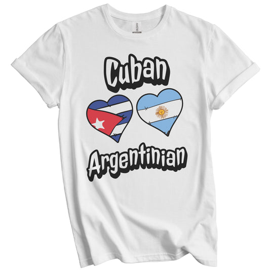 Cuban Argentinian Flag Heart Combo Cuba Argentina T-Shirt