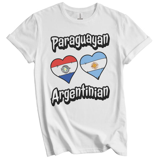 Paraguayan Argentinian Flag Heart Combo Paraguay Argentina T-Shirt