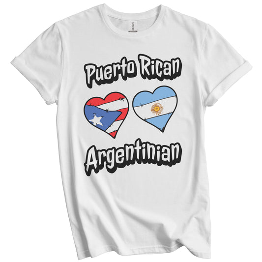 Puerto Rican Argentinian Flag Hearts Puerto Rico Argentina T-Shirt