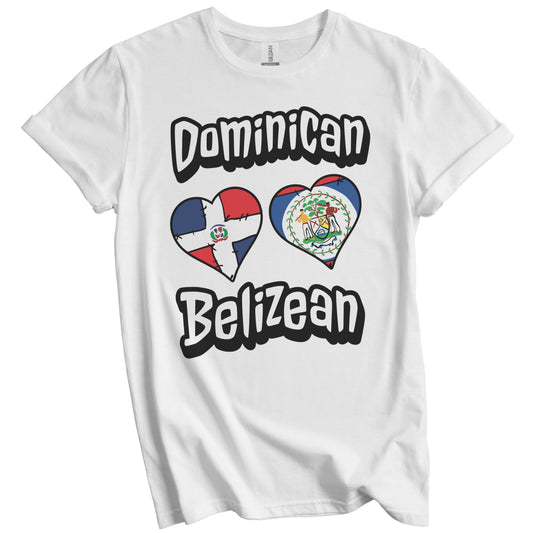 Dominican Belizean Flag Hearts Dominican Republic Belize T-Shirt