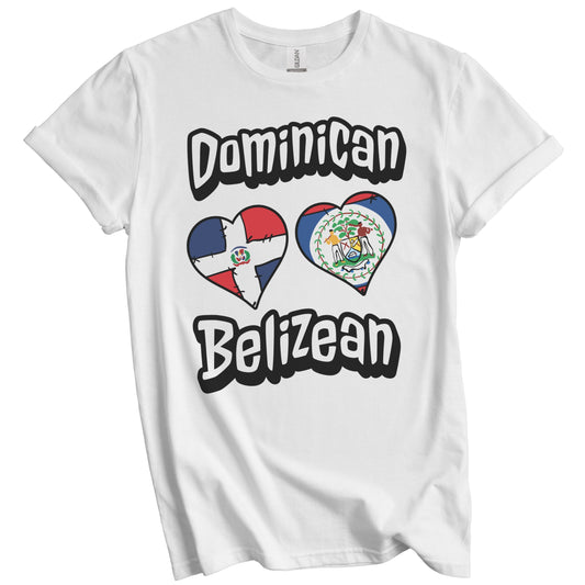Dominican Belizean Flag Hearts Dominican Republic Belize T-Shirt