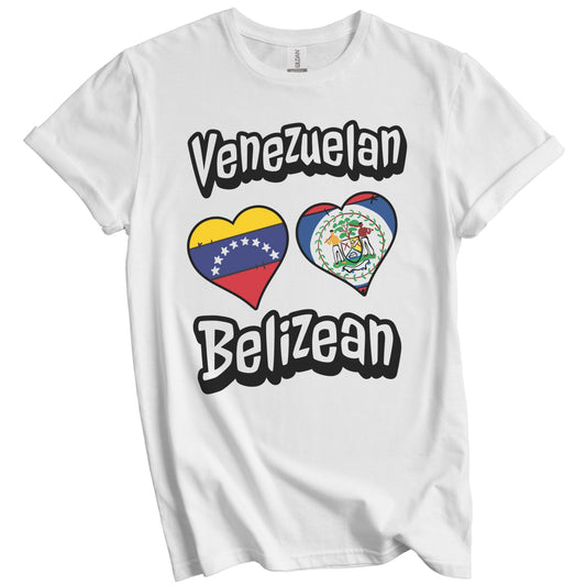 Venezuelan Belizean Flag Heart Combo Venezuela Belize T-Shirt
