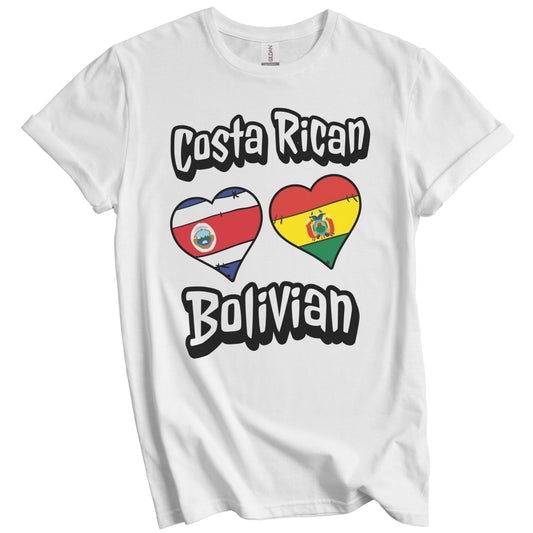 Costa Rican Bolivian Flag Heart Combo Costa Rica Bolivia T-Shirt