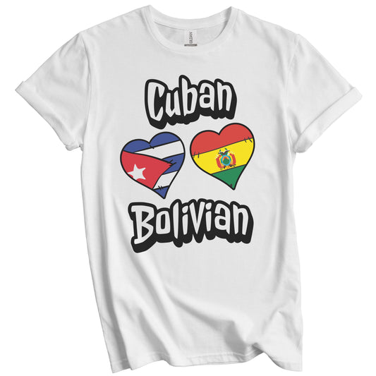 Cuban Bolivian Flag Heart Combo Cuba Bolivia T-Shirt