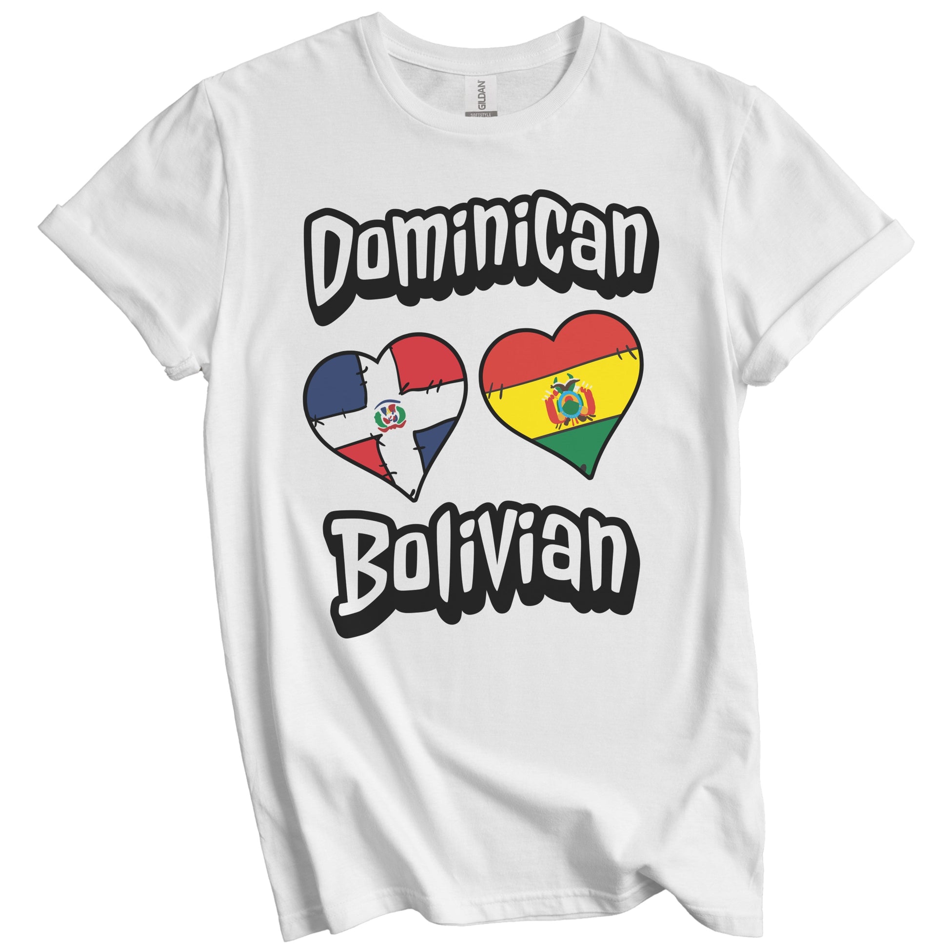 Dominican Bolivian Flag Hearts Dominican Republic Bolivia T-Shirt