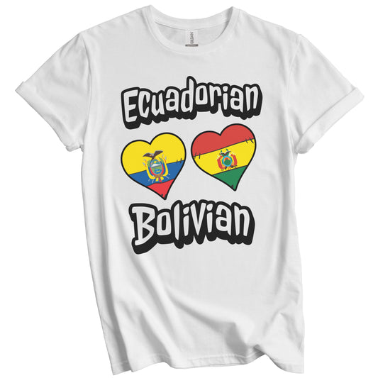 Ecuadorian Bolivian Flag Heart Combo Ecuador Bolivia T-Shirt