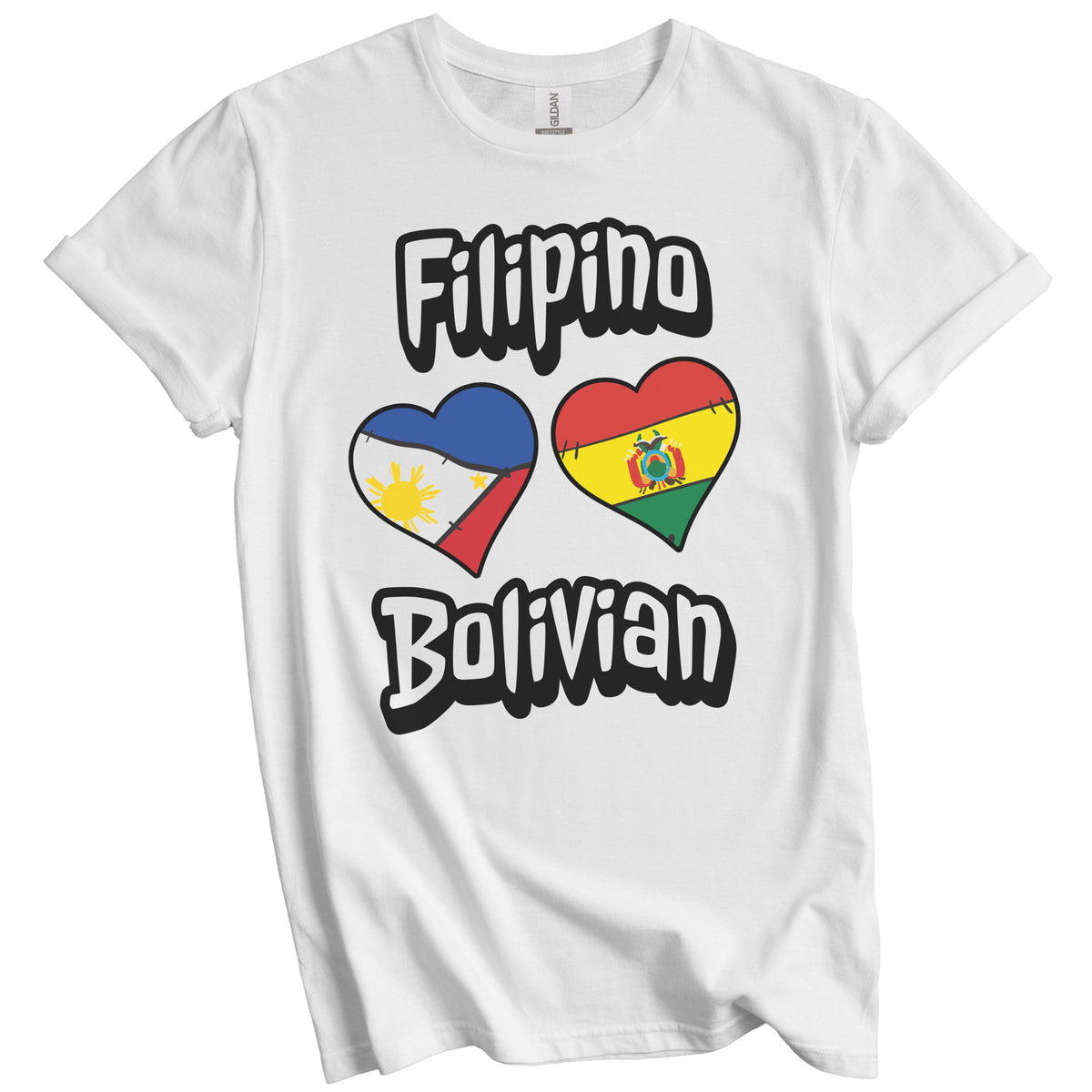 Filipino Bolivian Flag Heart Combo Philippines Bolivia T-Shirt