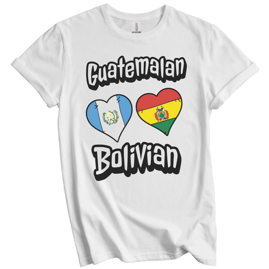 Guatemalan Bolivian Flag Heart Combo Guatemala Bolivia T-Shirt