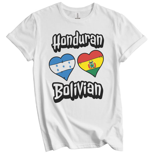 Honduran Bolivian Flag Heart Combo Honduras Bolivia T-Shirt