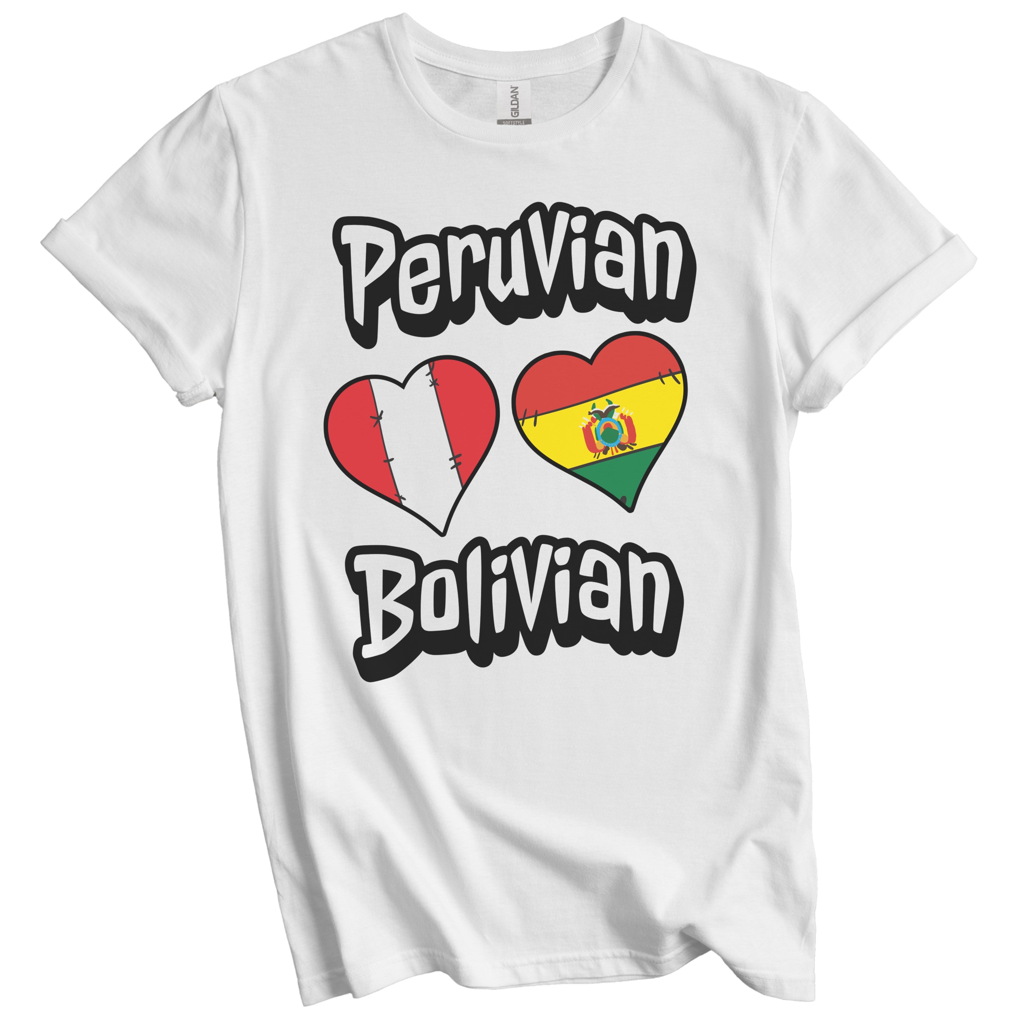 Peruvian Bolivian Flag Heart Combo Peru Bolivia T-Shirt – Really ...