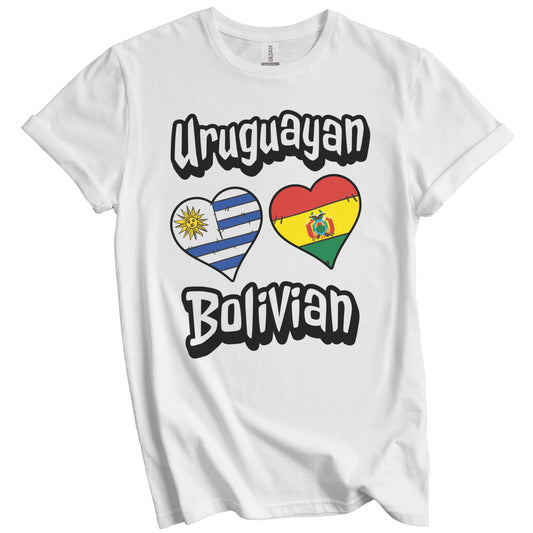 Uruguayan Bolivian Flag Heart Combo Uruguay Bolivia T-Shirt