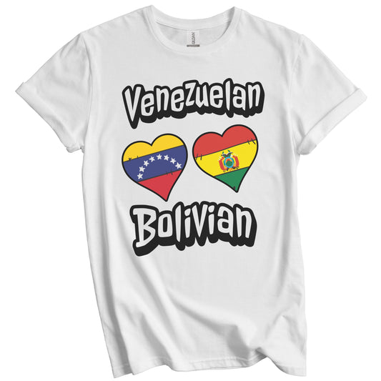 Venezuelan Bolivian Flag Heart Combo Venezuela Bolivia T-Shirt