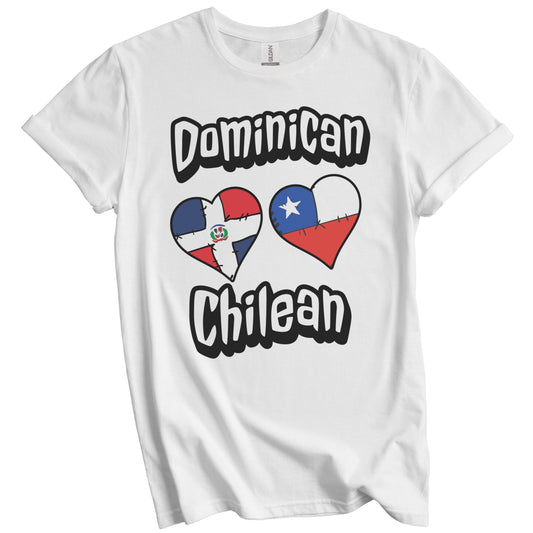 Dominican Chilean Flag Heart Combo Dominican Republic Chile T-Shirt