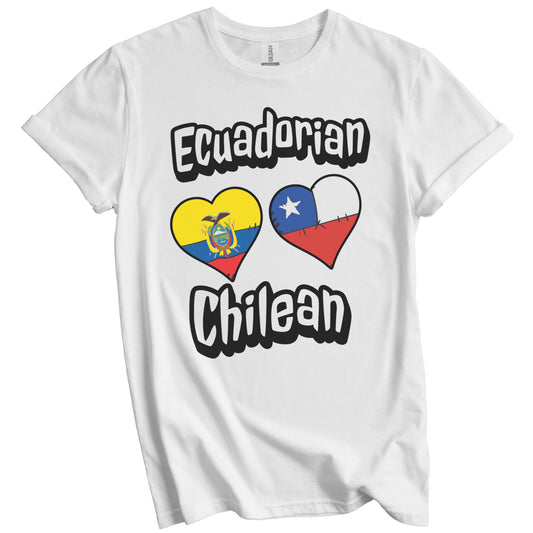 Ecuadorian Chilean Flag Heart Combo Ecuador Chile T-Shirt