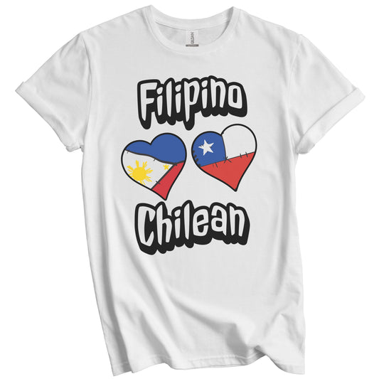 Filipino Chilean Flag Heart Combo Philippines Chile T-Shirt