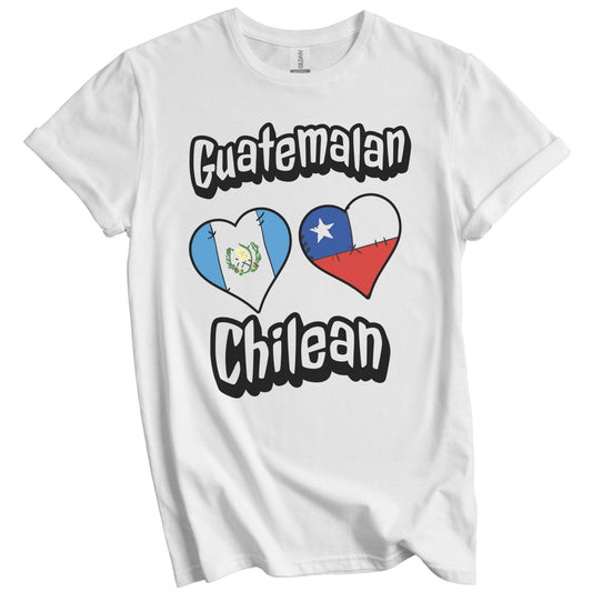 Guatemalan Chilean Flag Heart Combo Guatemala Chile T-Shirt