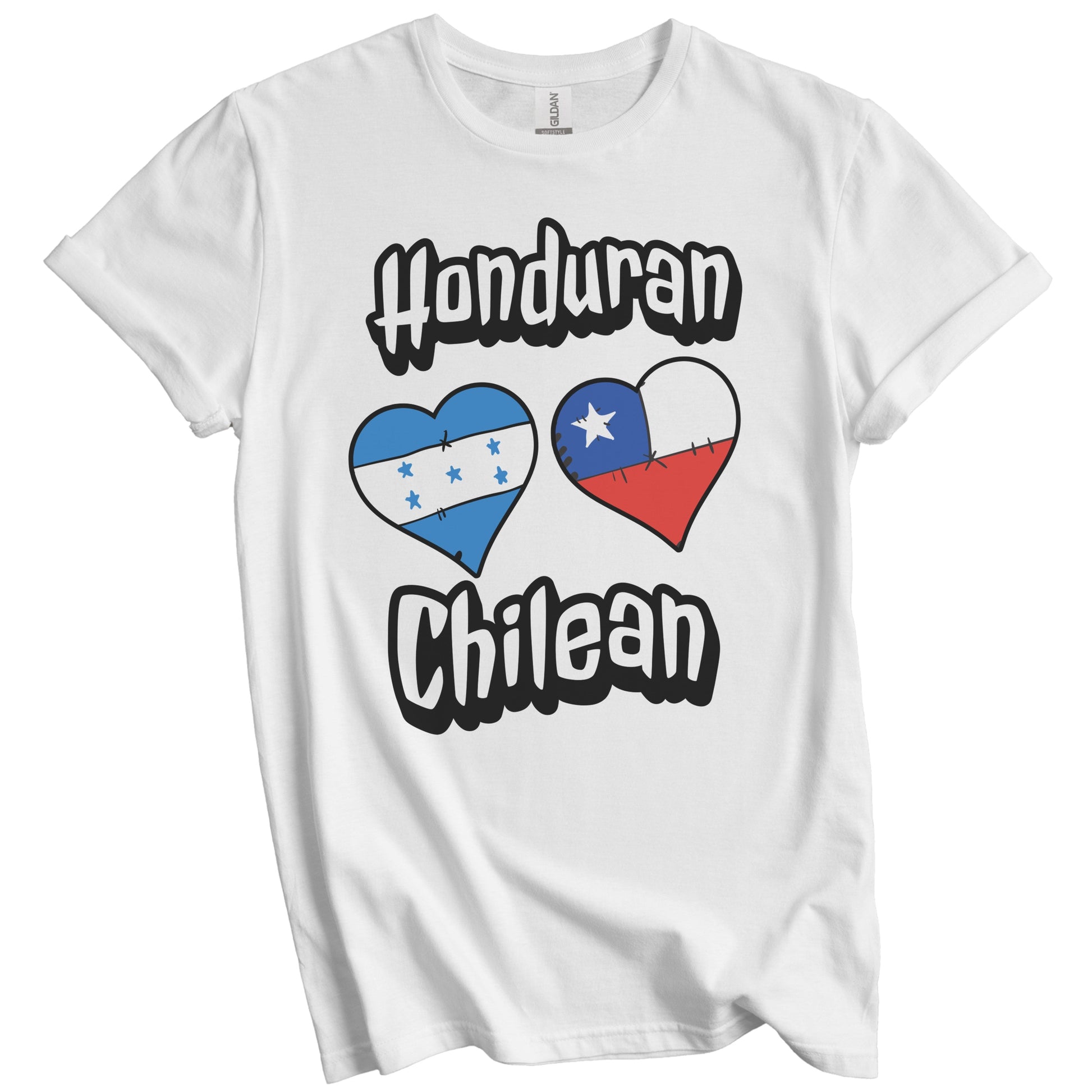 Honduran Chilean Flag Heart Combo Honduras Chile T-Shirt
